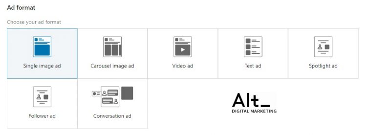 סוגי מודעות בלינקדאין