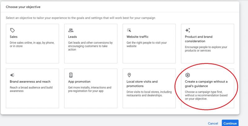 שלב ראשון הקמת קמפיין PERFEORMANCE MAX